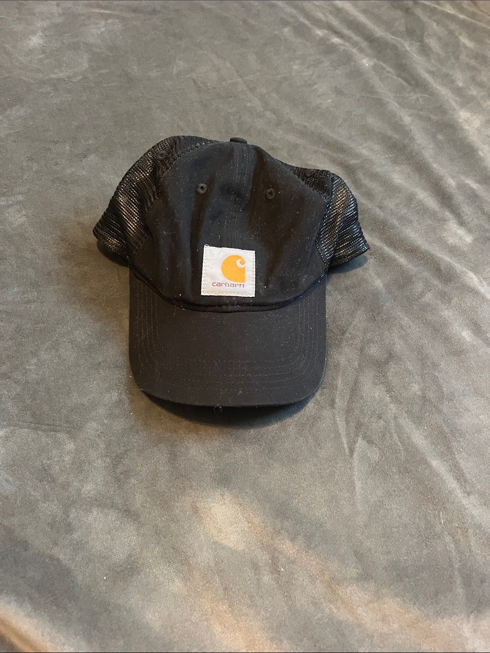 Carhartt Black Mesh Back Cap with Gold Logo Patch